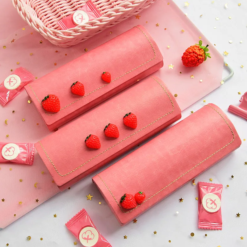Kawaii Чехол для очков милый розовый чехол хранения Stawberry с волшебной палочкой
