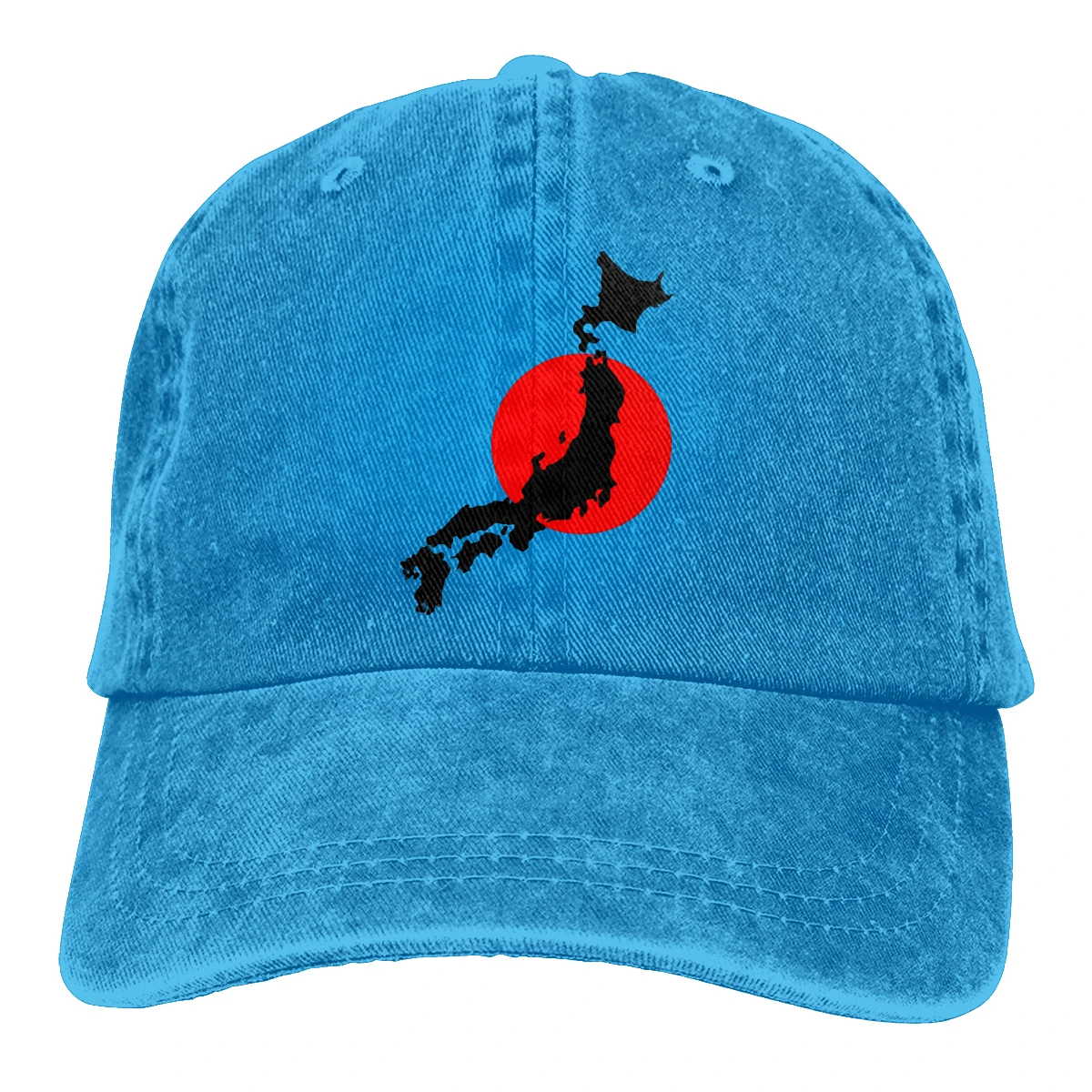 

Japan Map Flag mens womans Retro Washed Cowboy hat Dad Cap
