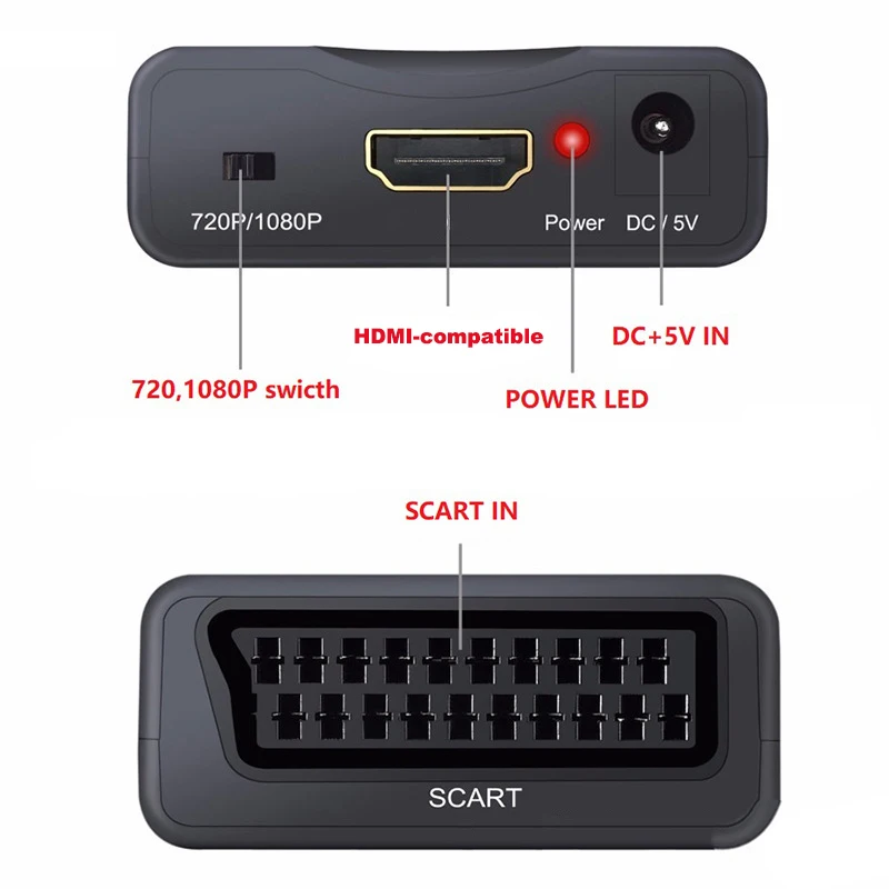 1080P HDMI-Совместимость с SCART Video Audio высококлассный конвертер AV для HD TV DVD Sky Box STB Plug and