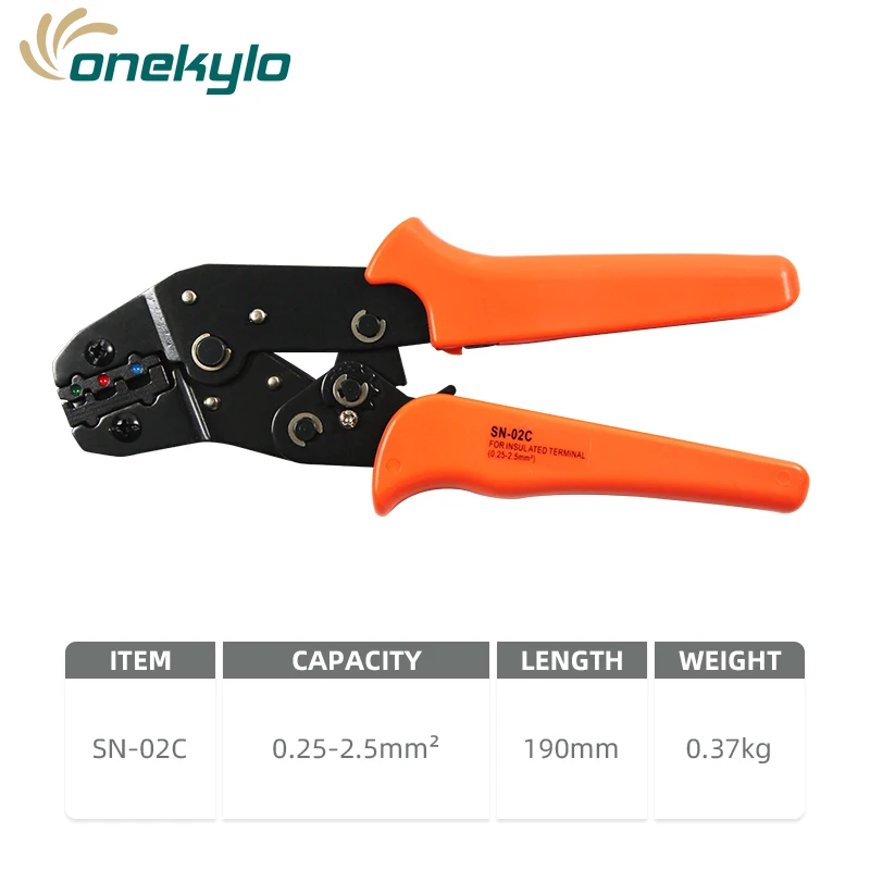 SN-02C Sn-02c обжимные плоскогубцы и 280 шт Ассорти полностью изолированные вилки u-типа набор клемм соединители комплект - Цвет: SN-02C