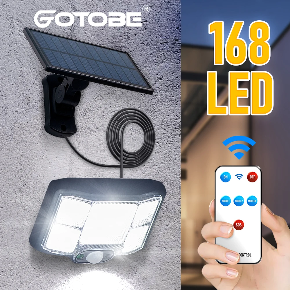 Светодиодный уличный светильник на солнечной батарее 96 дюймов 168 светодиодов IP65