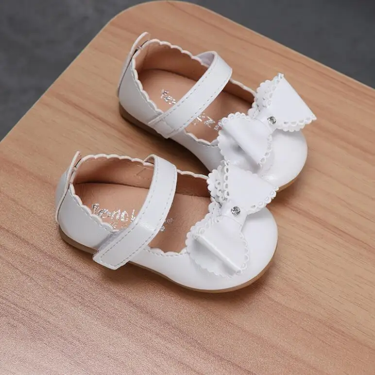 2021 обувь для девочек бантом бабочкой Туфли Стразы Для маленьких Вечерние кожаные