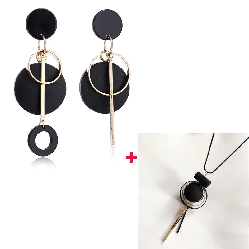 Ожерелье женское с длинной цепочкой на свитер Винтажное колье геометрического