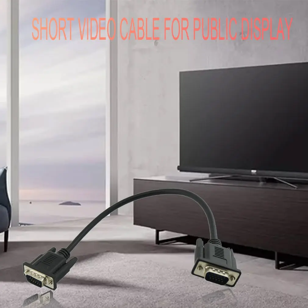 HD 15Pin VGA D Sub DB15 короткий видеокабель штекер для монитора 30 см|Кабели VGA| |