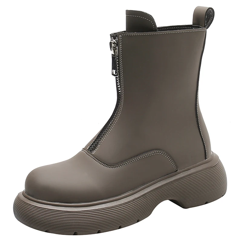 

Новые весенние модные повседневные женские сапоги, Высококачественная мягкая кожаная женская обувь, женская обувь на плоской подошве на мо...