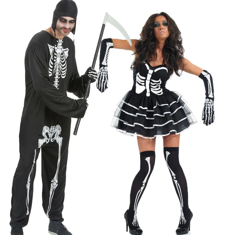 Костюмы на хеллоуин для женщин праздничные костюмы накидка призрака черепа