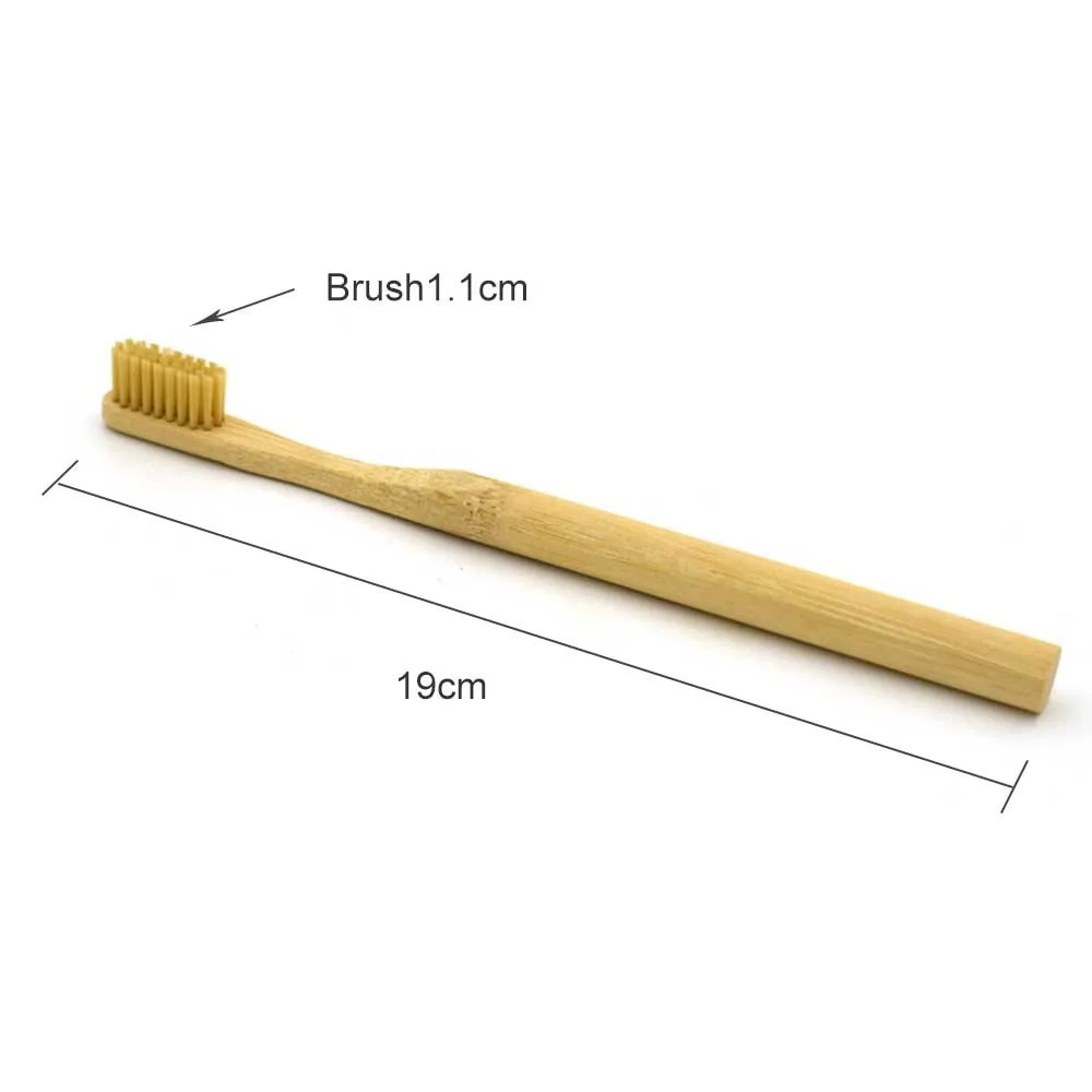 

Biodegradable Natural Bamboo Toothbrush Soft Nylon Bristles Round Handle Toothbrushes For Adult BambooAdult Wooden Soft
