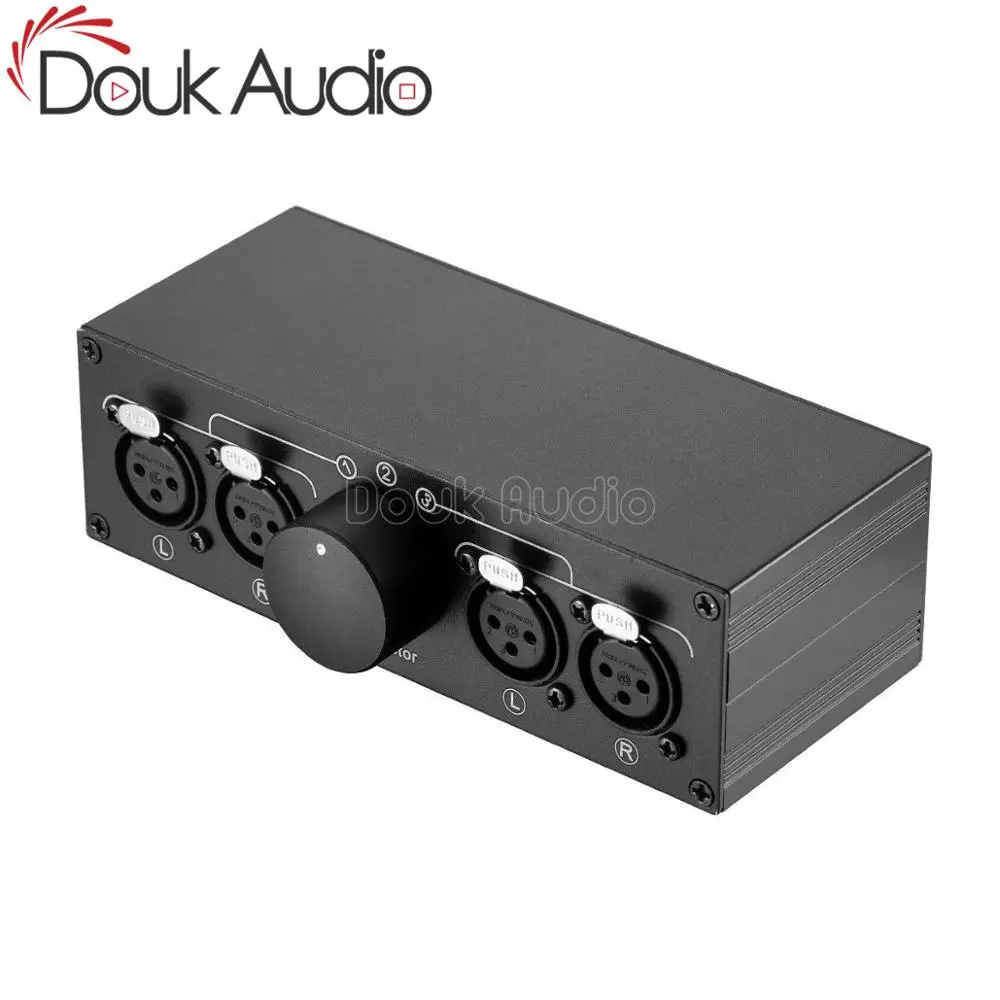 Douk Auido Little Bear MC103 3(1)-IN-1(3)-OUT XLR баланс стерео аудио коммутатор пассивный селектор разветвитель
