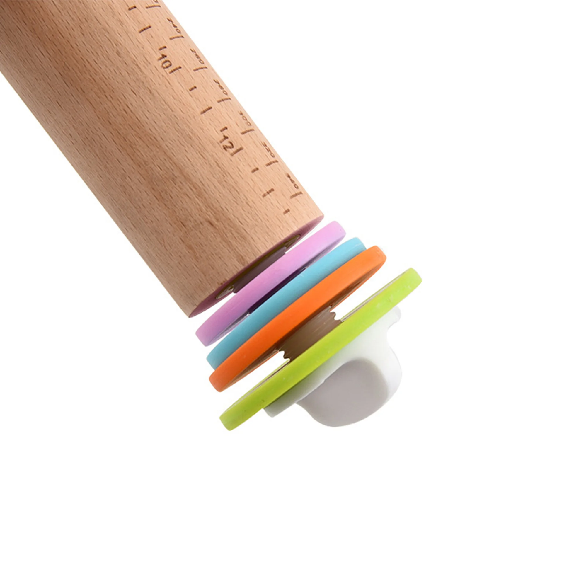 Буковая деревянная Регулируемая роликовая шпилька с 4 съемными толстыми