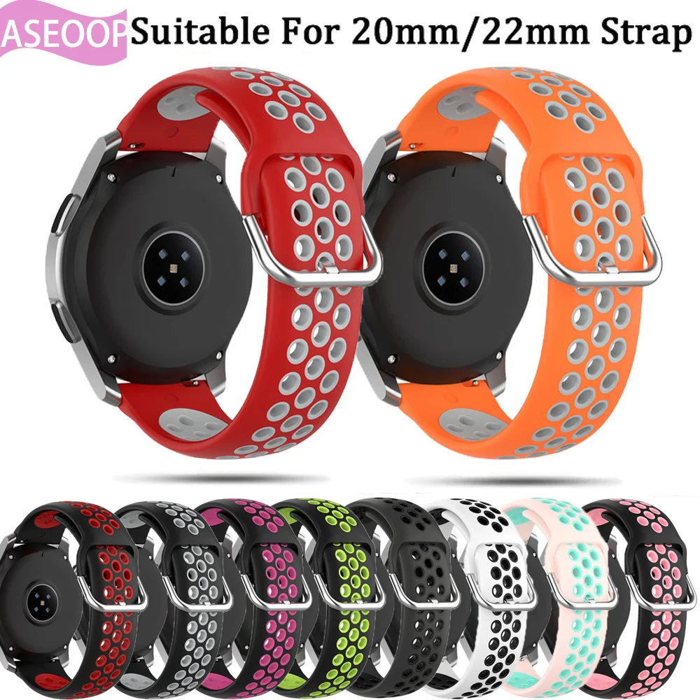 

Силиконовый ремешок для смарт-часов, браслет для Samsung Galaxy Watch 4 40 Classic 46 Active 2 40 Huawei GT/GTR 47 42 мм