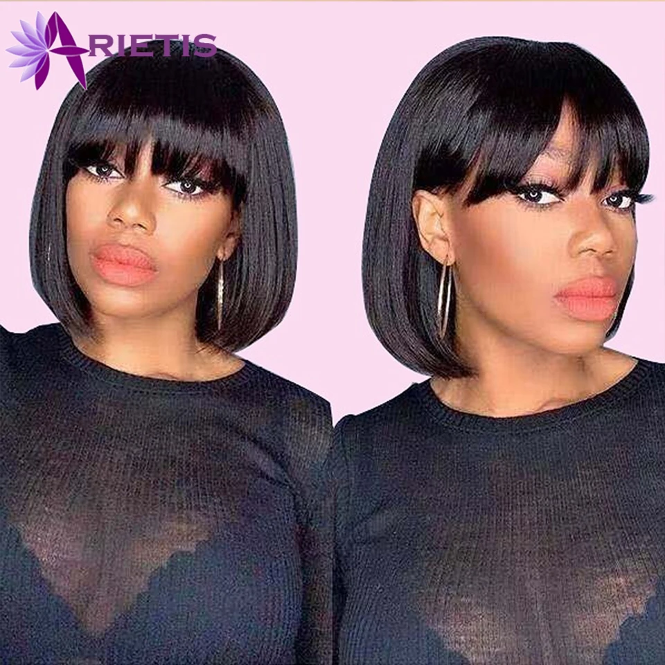 Искусственные человеческие волосы короткий парик Боб из человеческих волос