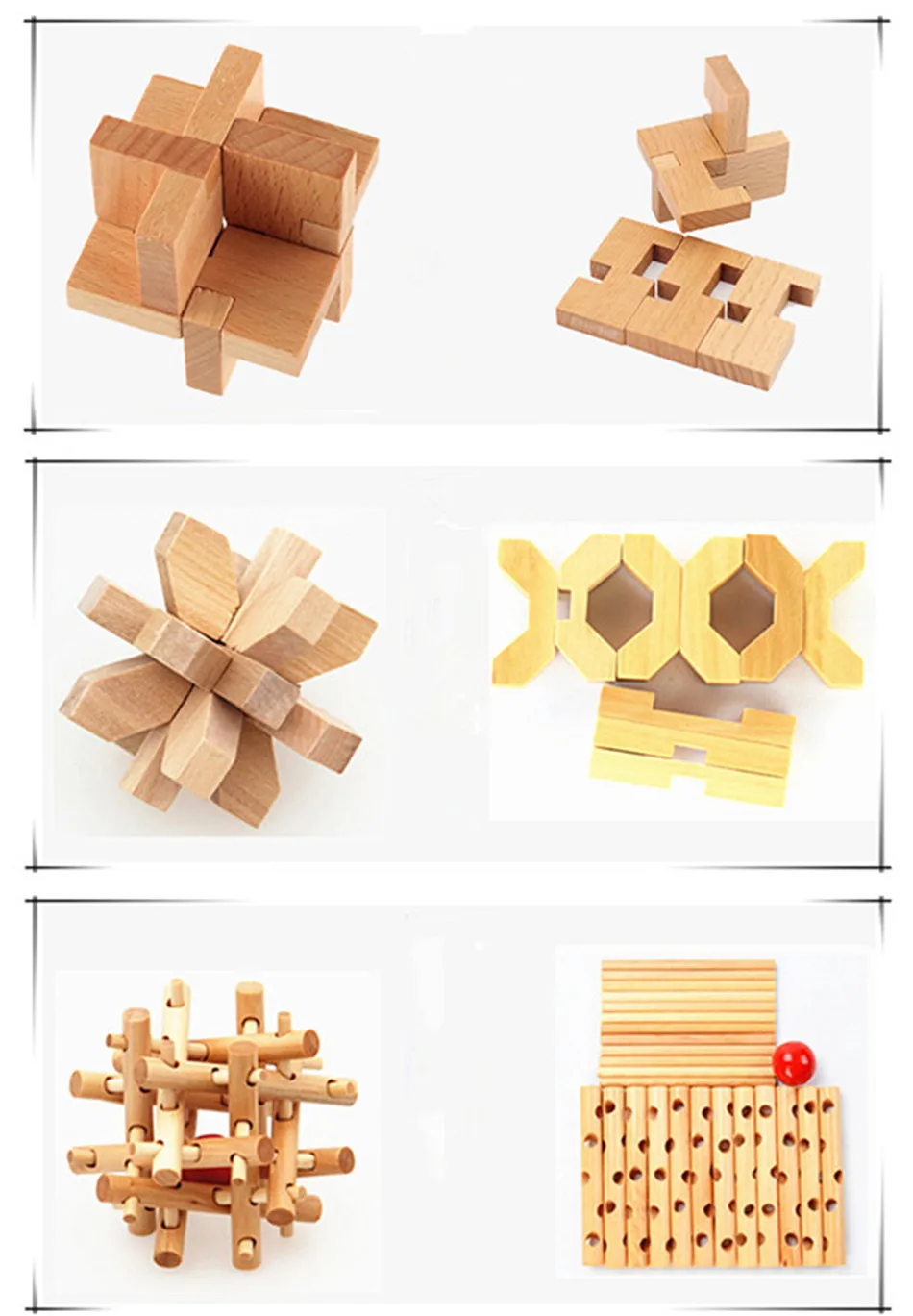 

Puzzle Box For adults iq Brain Teaser Jigsaw Wooden Lock Toy Kong Ming Lock 3D Interlocking Burr Puzzles Game Toy For Kids