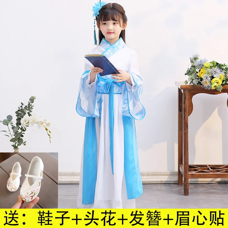 

Traditional Chinese Dress for Girl Phoenix Party Embroidery Girl Hanfu Cheongsam Girls Dance Costume New Year Hanfu Robe