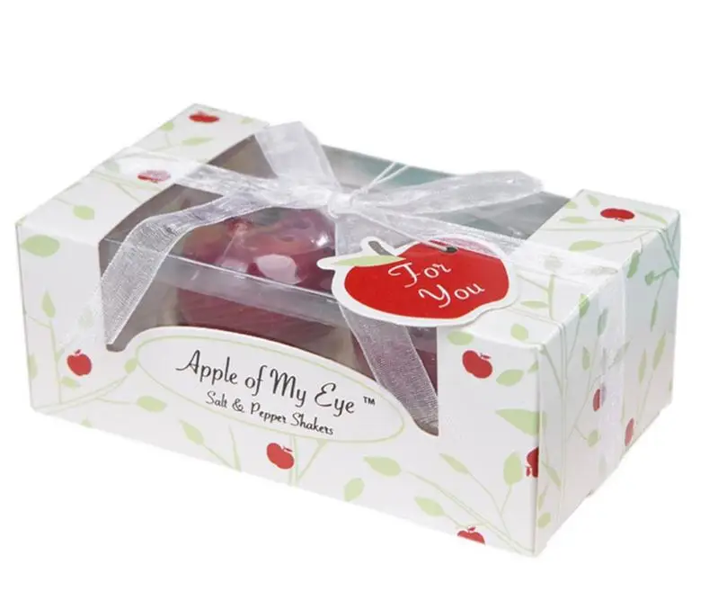 

Free Shipping Christmas Gifts Ceramic Red Apple Salt And Pepper Shaker Wedding Party Supplies 200pcs=100set Wholesale