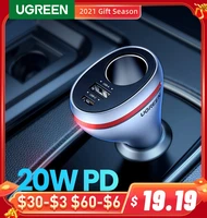 ugreen 84w usb car charger quick charge qc pd 4 0 3 0 fast charger adapter in car cigarette lighter socket for iphone 13 xiaomi