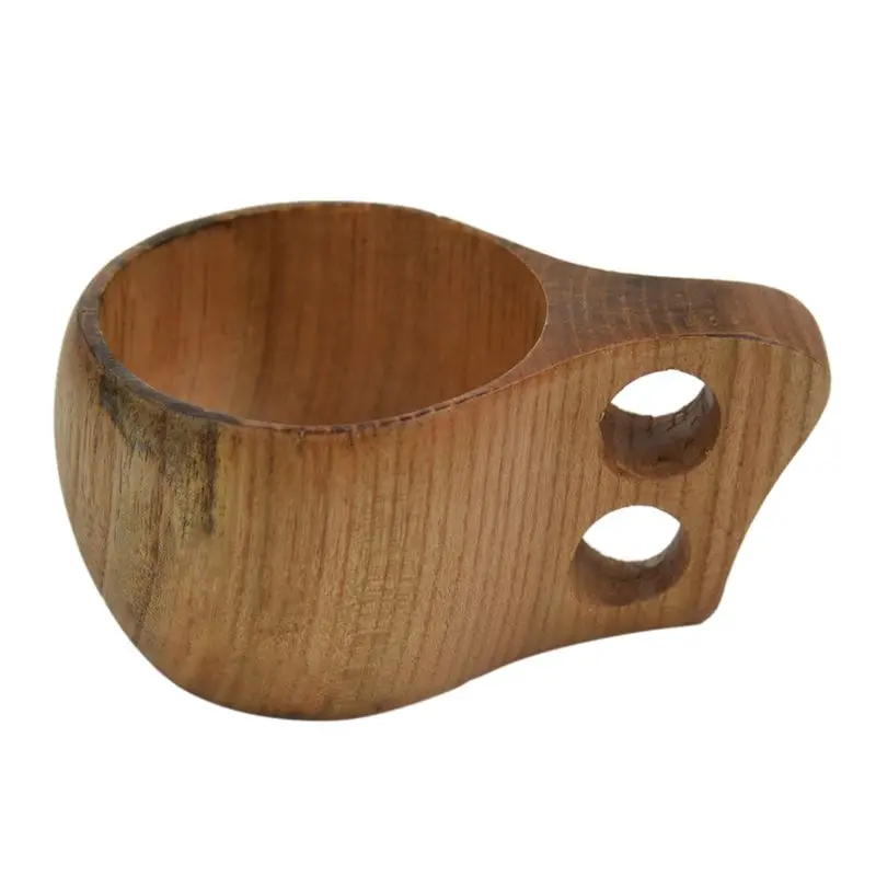 

Wooden Cup Primitive Handmade Natural Wood Coffee Tea Beer Juice Milk Mug Wood-color F(150ML)