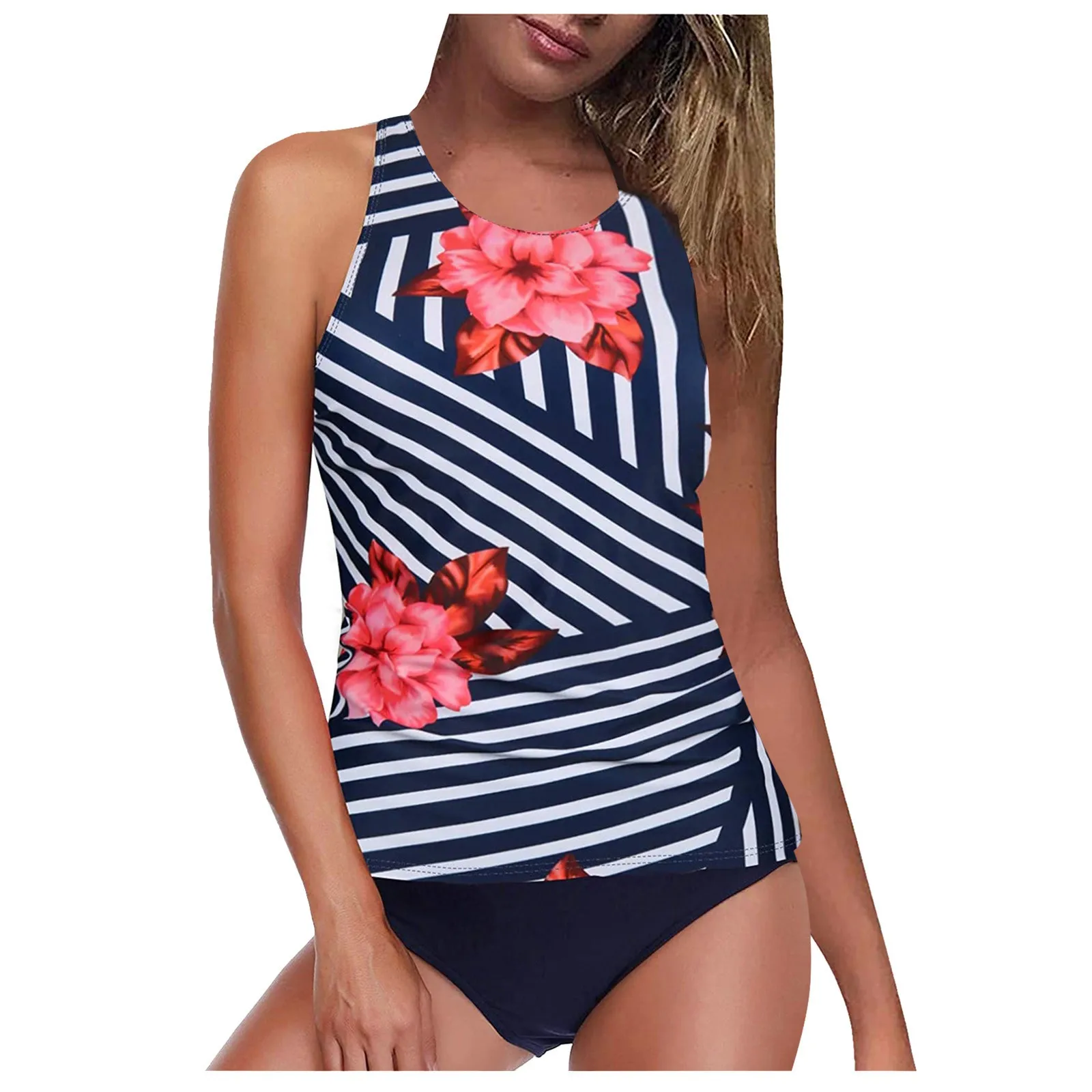 Plus Size Bikini Push Up For Ladies 2021 Summer Women's High Waist Neck Halter Tummy Control Two Piece Swimsuit New #BL3 |