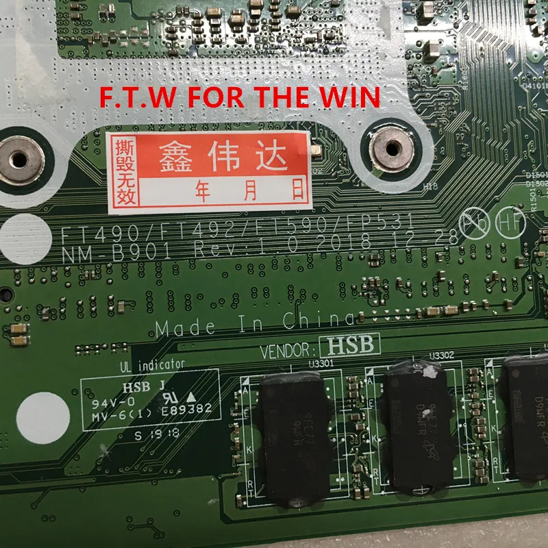 Verkauf 02HK927 MB FÜR Para Lenovo Laptop Motherboard T490T590 CPU I5-8265U8GB NM-B901 100% Probado