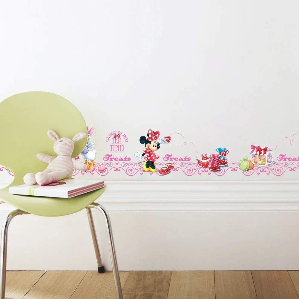 Микки Минни Маус наклейки на стену спальня домашний Декор Аксессуары мультфильм