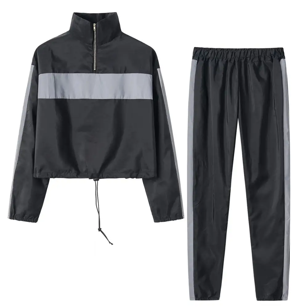 

2020 Autumn Two Piece Clothing Set For Women Tracksuit Sportwear Hoodie Crop Top Pant Outfits Sexy Clubwear 2 Piece Track Suit