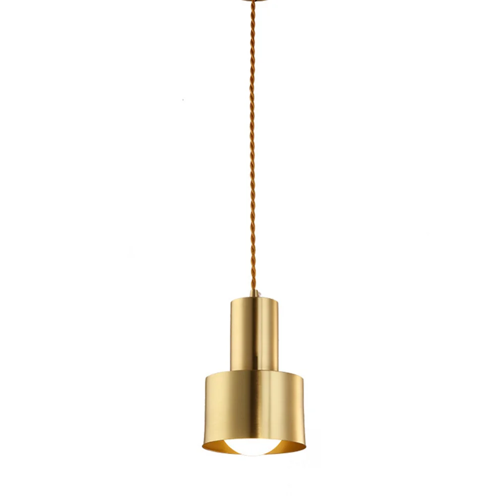 

Loft Ceiling Lamp Single Pendant Bedside Light Copper Hallway Chandelier for Cafe Restaurant Bar