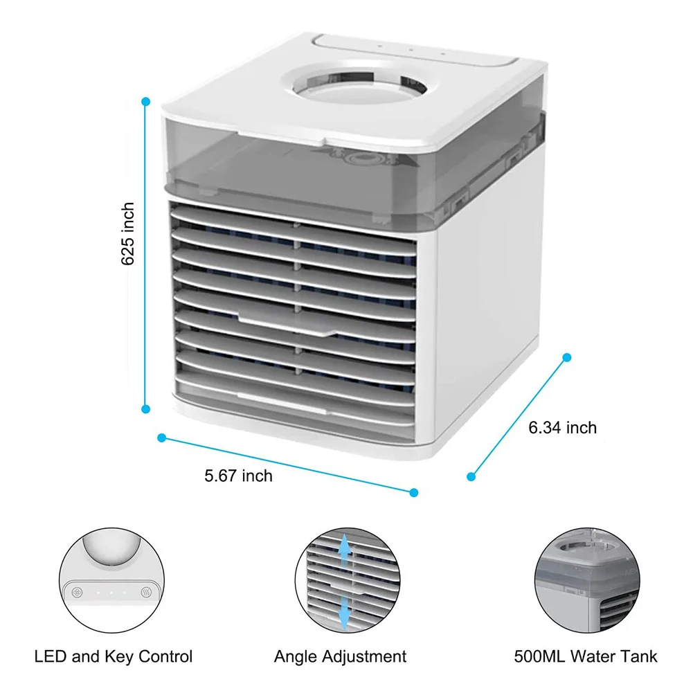 

7 Colors Light Air Conditioner Mini Portable Air Cooler Multi-function Humidifier Purifier Conditioner Fan Summer Home Radiator
