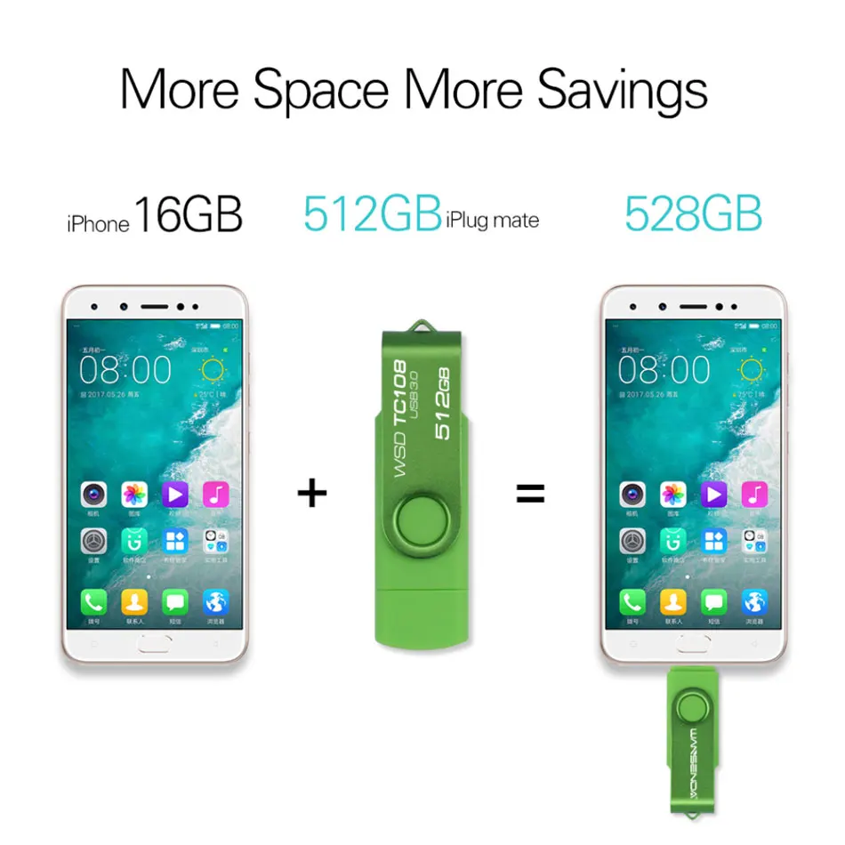 Флеш-накопитель WANSENDA OTG 2 в 1 USB флеш-накопитель 3 0 и Type-C 512 ГБ 256 128 Гб 64 32 16 флешка
