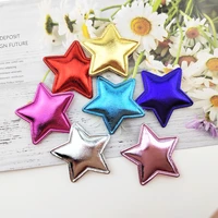 80pcslot 3 5cm pu star padded appliques for childrens handmade hair clip crafts headwear diy kids hairpin decor wholesale