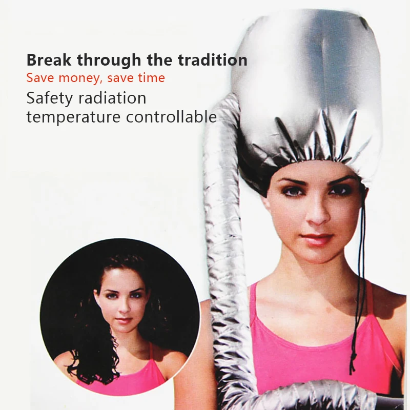 Серебристая/Розовая портативная мягкая шапочка для сушки волос головной убор