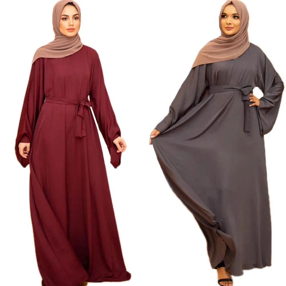 Мусульманское женское длинное платье, Рамадан, ЕИД, исламский абайя, кафтан, арабский джилбаб, длинный рукав, свободный ТОБ, макси, халат, Сре...