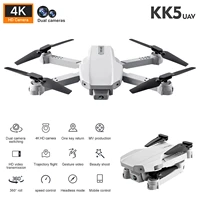 kk5 mini rc drone dual camera 4k hd aerial photography folding quadcopter fixed height uav wide anglegesture photovideo