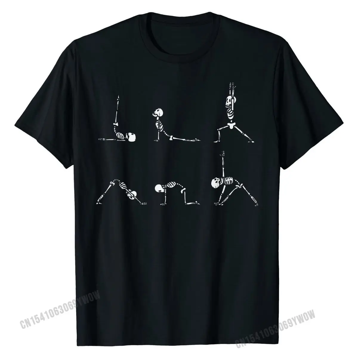 Yoga Skeletons Asana Namaste Funny Meditation Halloween Yogi T-Shirt Family Cotton Men Tops Shirt Fitness Prevailing T Shirt