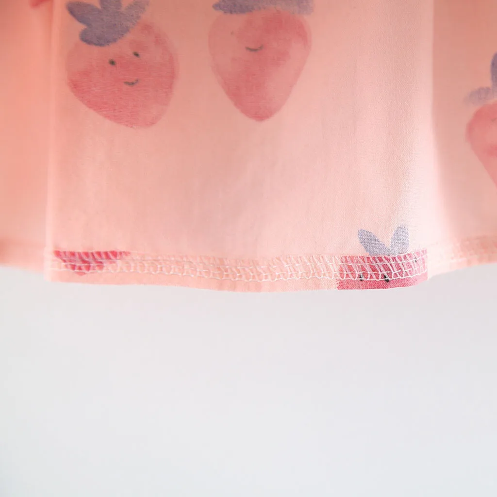 Модное платье для малышей Детские Клубничные платья с оборками и кукольным