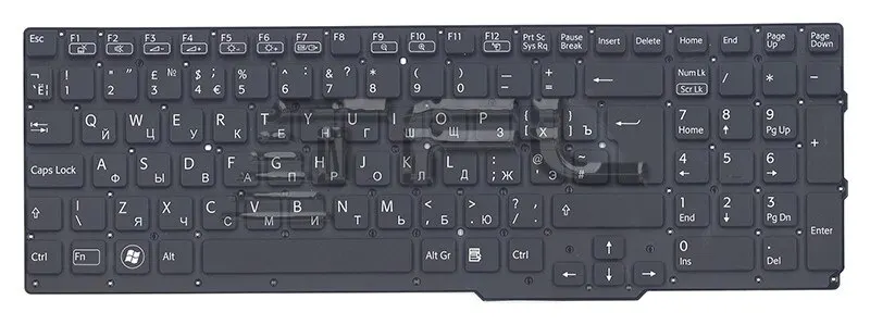 Клавиатура для ноутбука Sony VAIO SVS15 с подсветкой вертикальный ENTER