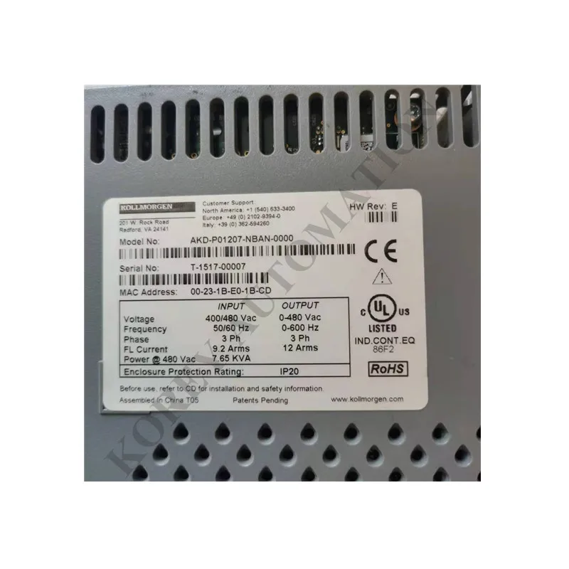 

In Stock Kollmorgen AKD-P01207-NBAN-0000