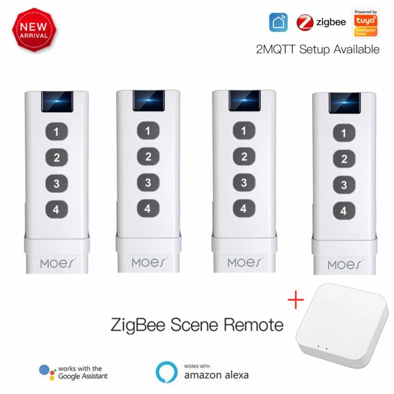 

ZigBee умная сцена выключатель 4 Gang Дистанционное Портативный Tuya Zigbee концентратора для умного дома автоматизации сценарий с Alexa Google