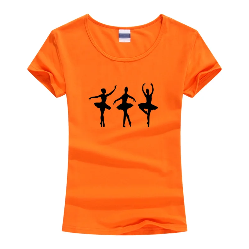 New Summer Women Short Sleeve T Shirt Ballerina Ballet Dance Posture Design Female Cute Girl Cotton Tee Tops | Женская одежда