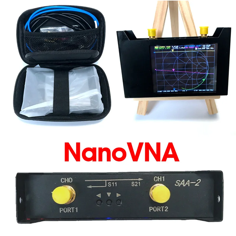 

Pintudy 50kHz-3GHz USB 2.8 inche 3GHz NanoVNA V2 Vector Network Antenna Analyzer Hugen79 OwOComm SAA2 + Battery with Box