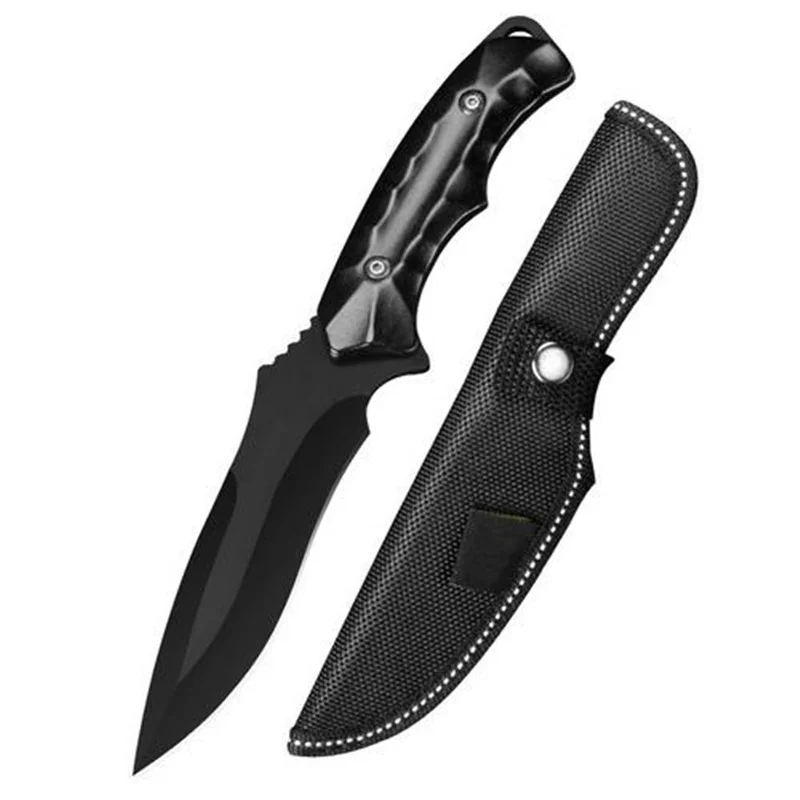 

high-end enhanced hunting straight blade rescue knife camping straight blade Mirror light tactical knife