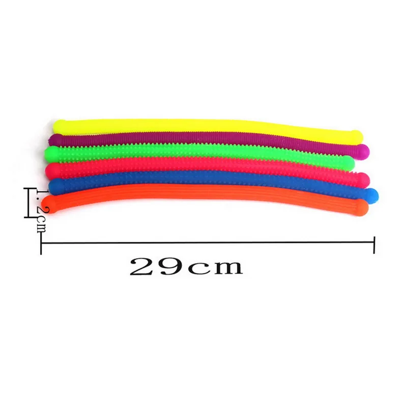

6pcs/lot TPR Soft Anti Stress Rope Toys Fidget Noodle Stretch/Pull/Twirl/Wrap Toy slings DIY Hand-knit Rope