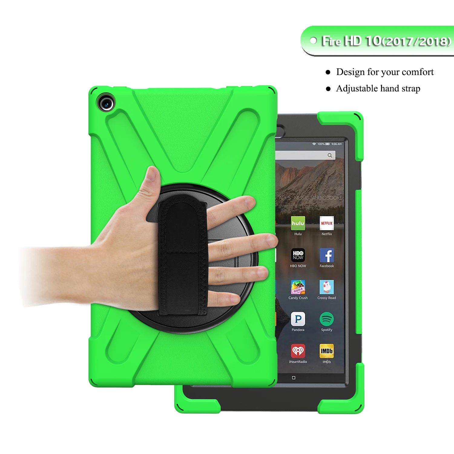 Чехол для планшета для Amazon Fire HD 10 чехол Чехол Funda дети Безопасный противоударный сверхмощный силиконовый Жесткий подставка для рук держатель