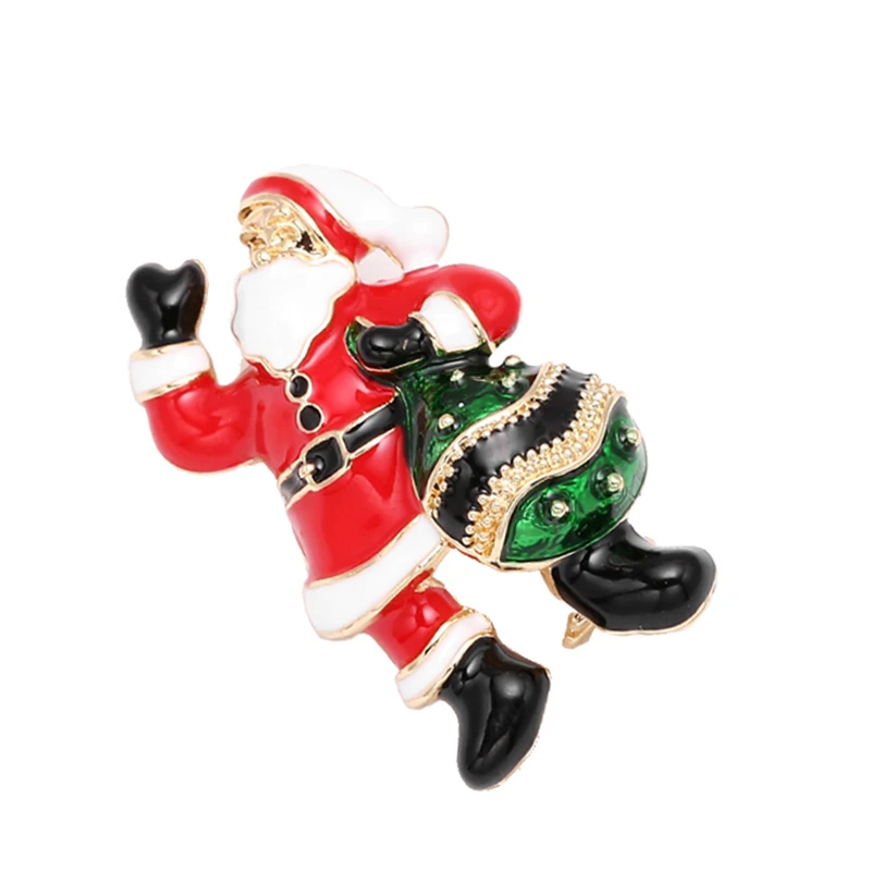 Boosbiy рождественские эмалированные чулки Снеговик Санта дерево брошь булавка
