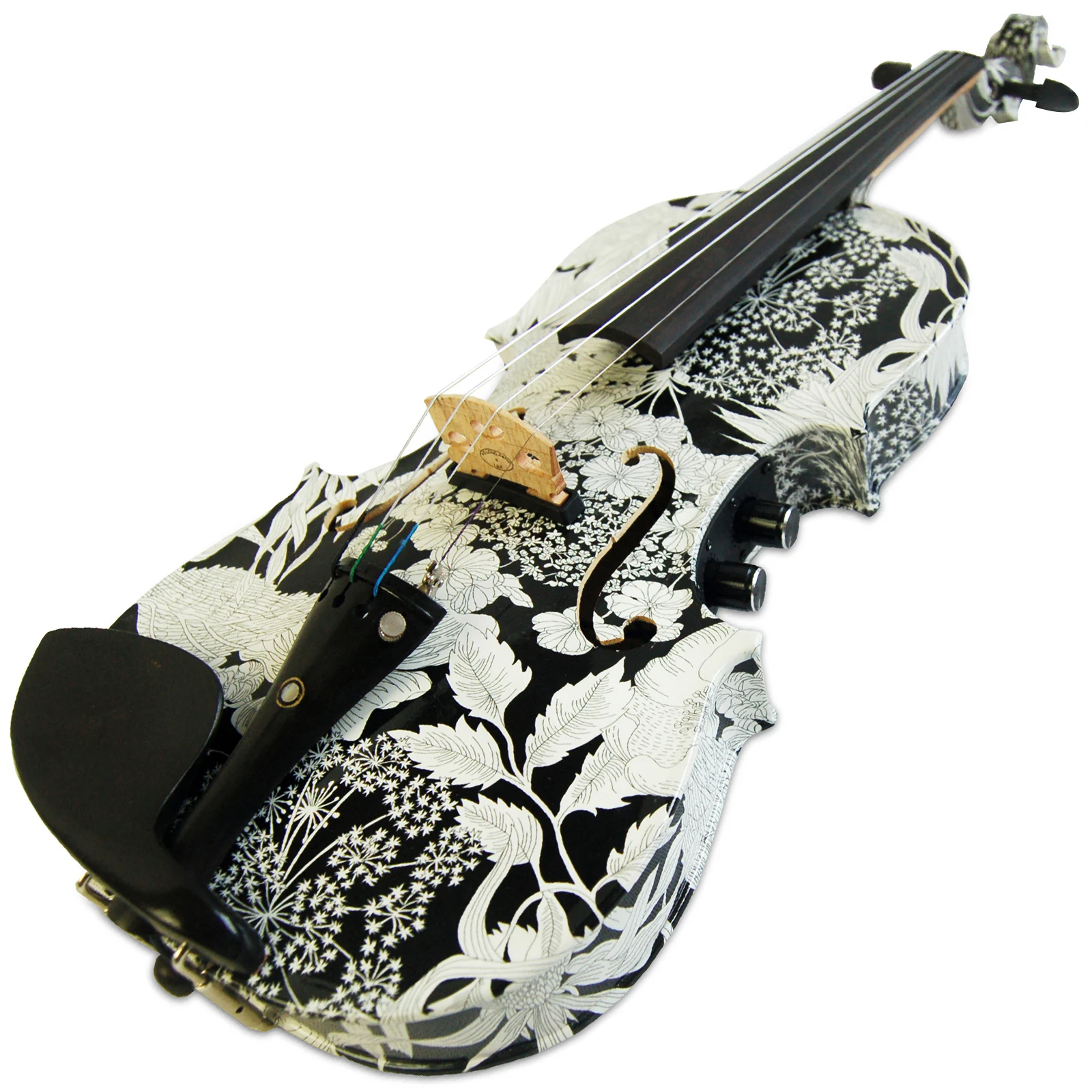 Kinglos полный размер 4/4 разноцветная твердая древесина акустический/Электрический скрипичный набор с эбеновыми фитингами