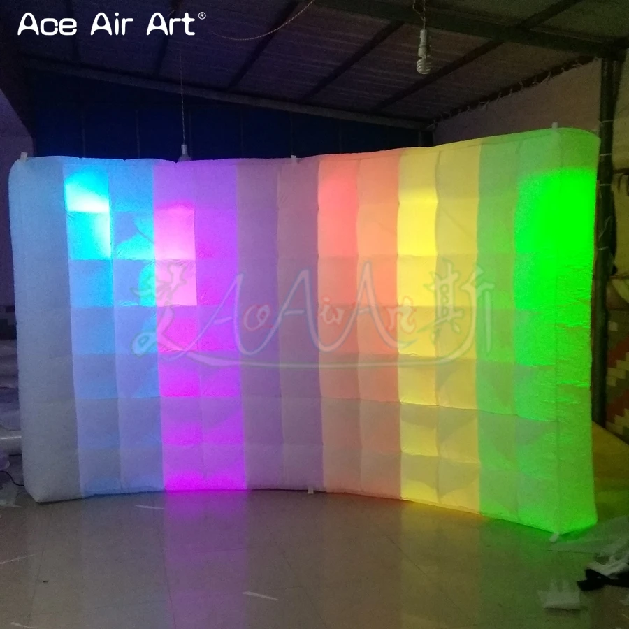 Под заказ высоко оцененная надувная фотобудка стена для DJ фона со светодиодными
