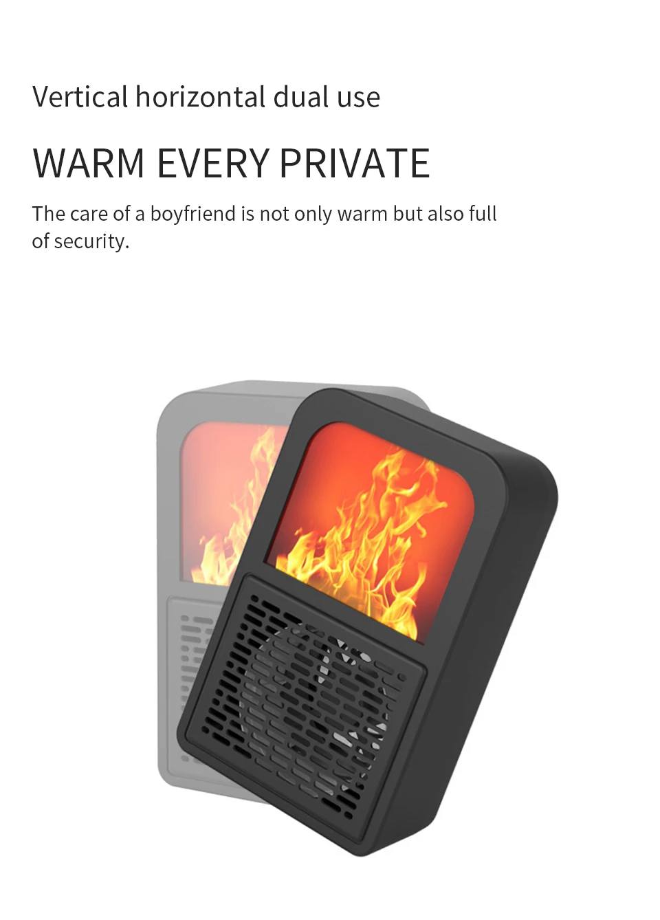 Portable 3D Flame Heater Space Home Mini Electric Heaters Heated Room Heaters Fan Small Heating Stove Radiator Machine for EU/US