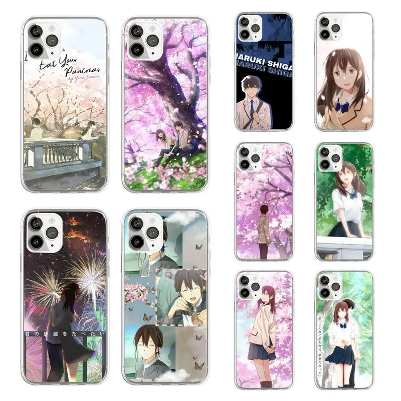 

I want to eat your pancreas anime Phone Case Transparent soft For iphone 12 11 13 7 8 6 s plus x xs xr pro max mini