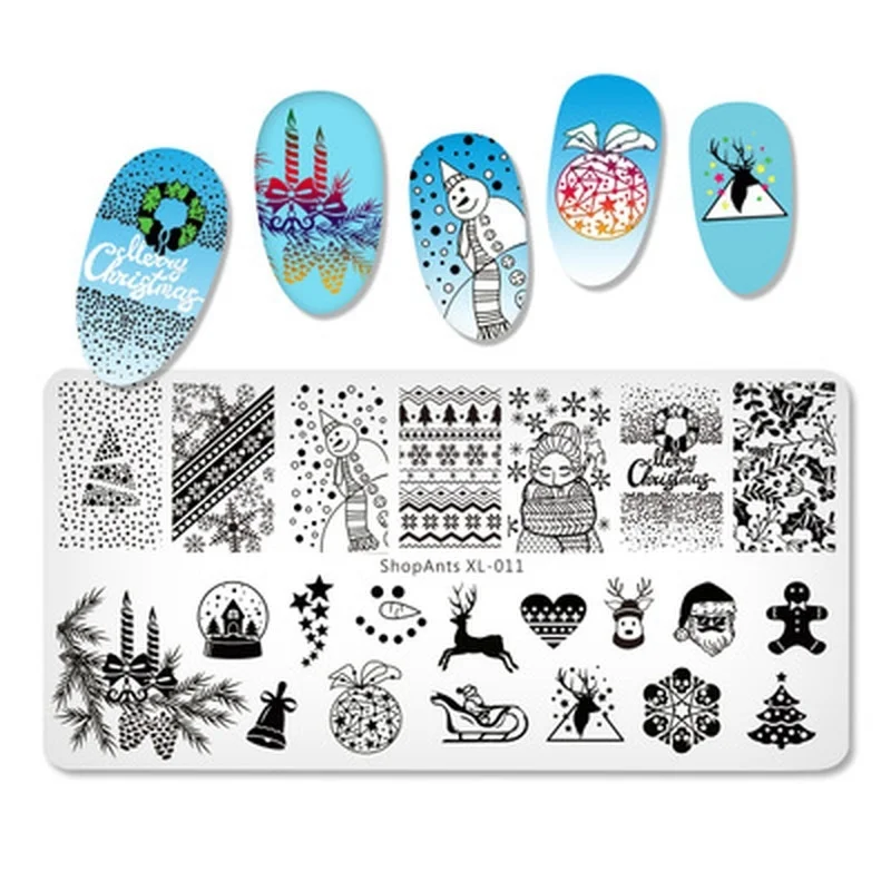 1 шт. пластины для штамповки ногтей из нержавеющей стали Рождественская елка