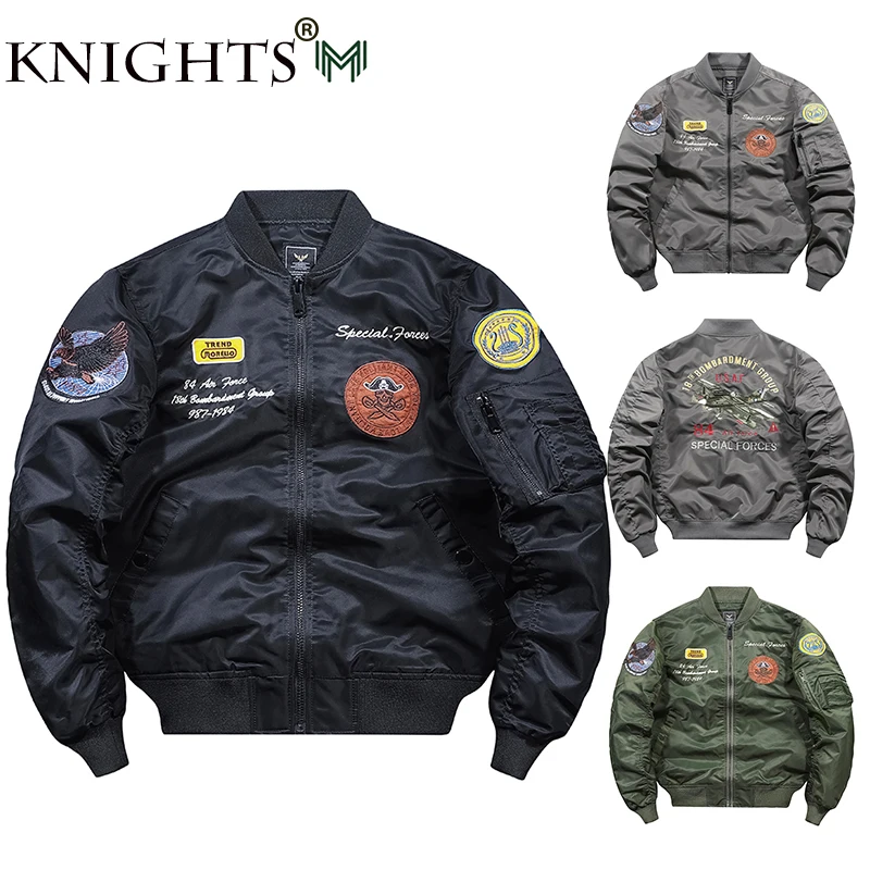 

2021 Autumn and Winter New Bomber Jacket Men's Air Force Embroidery Baseball Uniform Loose Thick Trendy Bomber Jacket Men