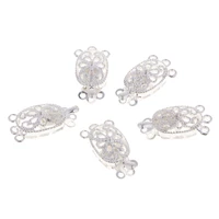 5sets filigree flower connector box clasp for diy bracelets necklace jewelry