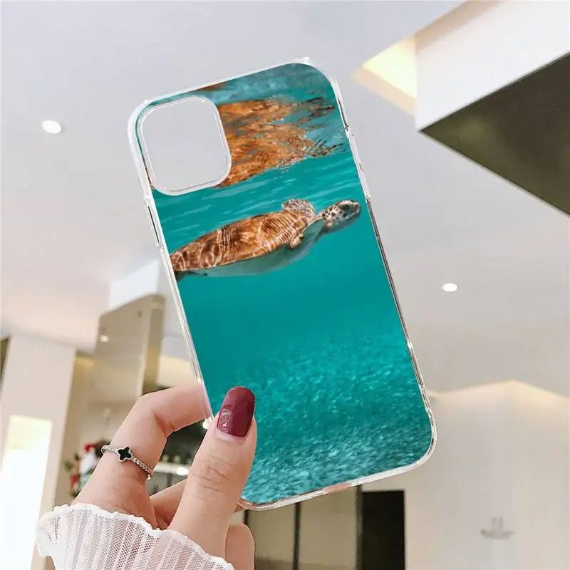 

Sea turtle Phone Case Transparent soft For iphone 5 5s 5c se 6 6s 7 8 11 12 plus mini x xs xr pro max